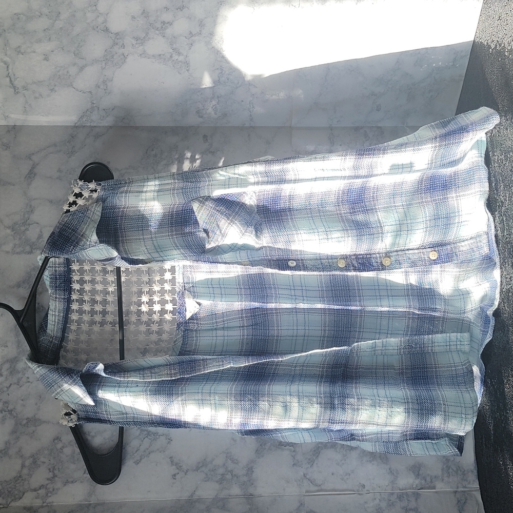 Aeropostale Blue Plaid Top